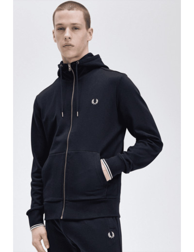 Fred Perry Hooded Zip Through Sweatshirt