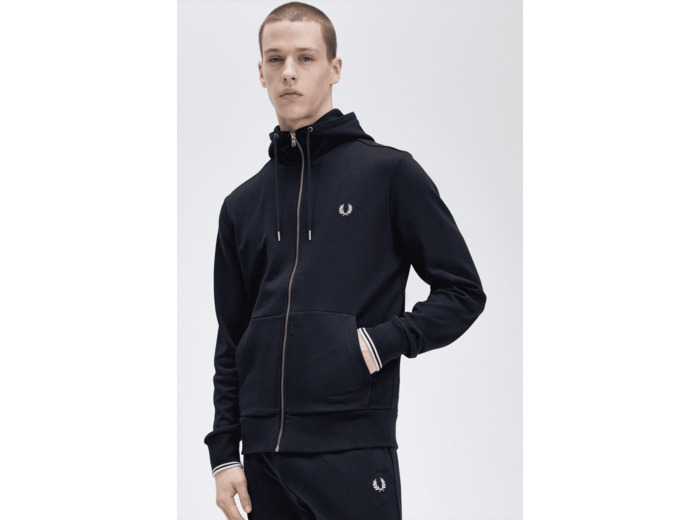 Fred Perry Hooded Zip Through Sweatshirt