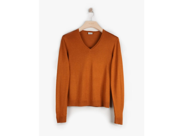 BMuir, Elene-neule V-pääntiellä, XS-XL, ginger