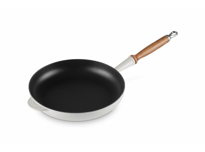 Cast Iron Frying Pan with Wooden Handle