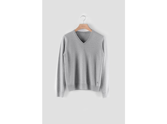 BMuir, Elle-neule V-pääntiellä, XS-XL, soft grey melange