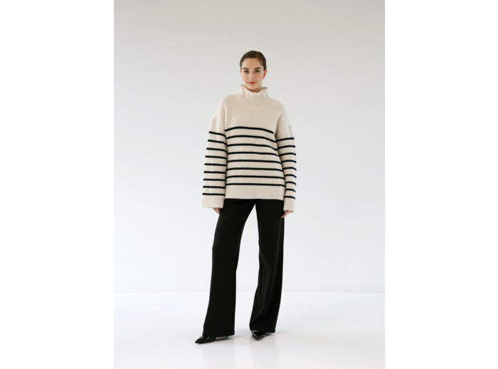 Gauhar Merino Polo Stripe Knit