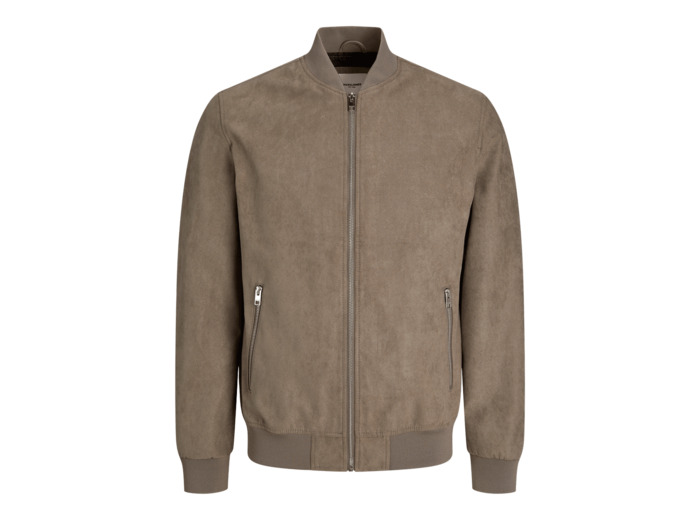 Faux suede bomber