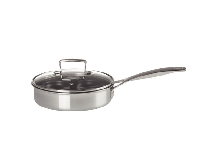 3-ply Stainless Steel Uncoated Sauté Pan with Poaching Insert