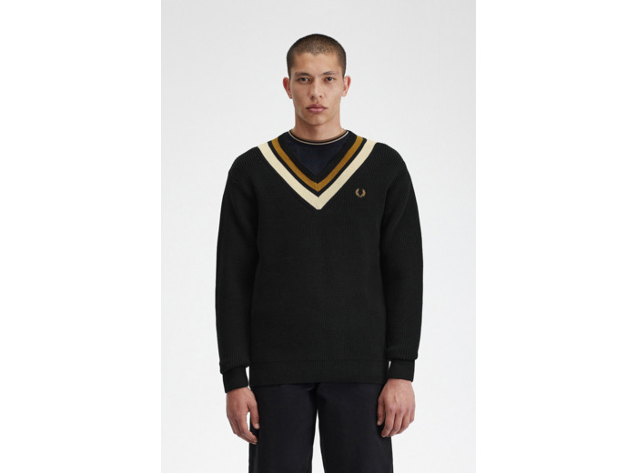 Fred Perry Striped V-N Neule