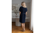 LINEN KNIT BOXY DRESS NAVY