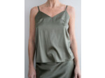 V-NECK SILK TOP GREEN L