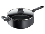 Hard titanium pro Sautepan 28 cm w.lid Black