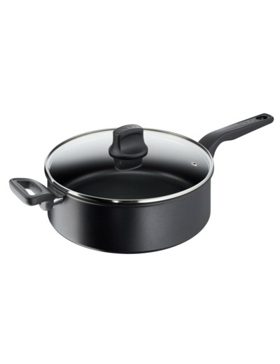 Hard titanium pro Sautepan 28 cm w.lid Black