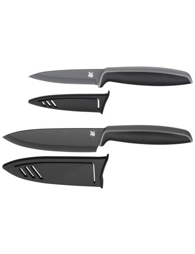 Touch knife 2 pcs. set (chef/utility), black