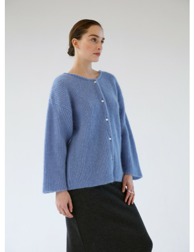 MOHAIR CARDIGAN AZURE M/L