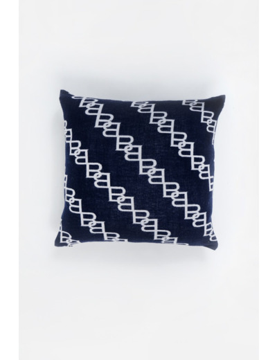 BALMUIR, BB-chain tyynynpäällinen, 45x45cm, dark navy/ivory