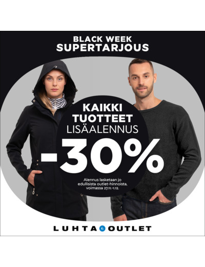 Kaikki tuotteet -30% lisäalennuksella