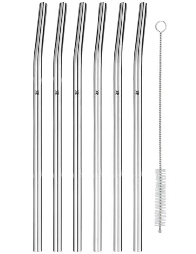 Baric straw 6 pcs. 24 cm, curved, w. brush