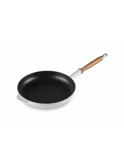 Cast Iron Frying Pan with Wooden Handle