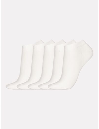 COTTON BASIC SNEAKERS sukat, 5 paria - valkoinen