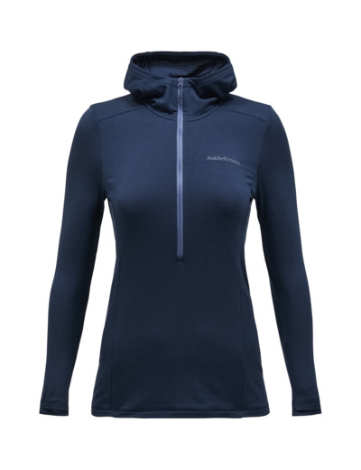 Peak Performance - W Light hooded fleece half zip