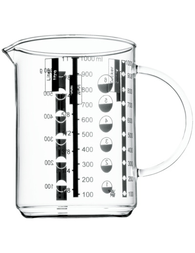 Measuring jug glass 1,0 l.