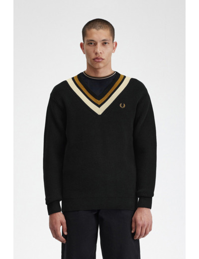 Fred Perry Striped V-N Neule