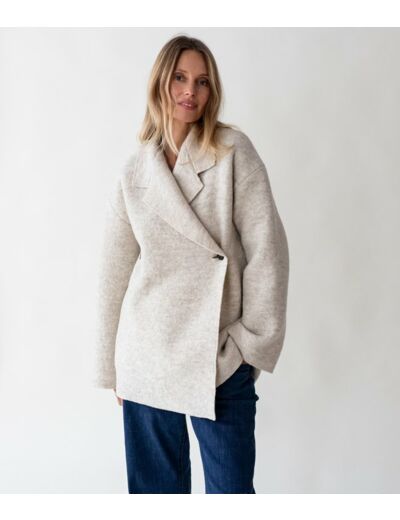 SHORT WOOL COAT BEIGE (XS/S)