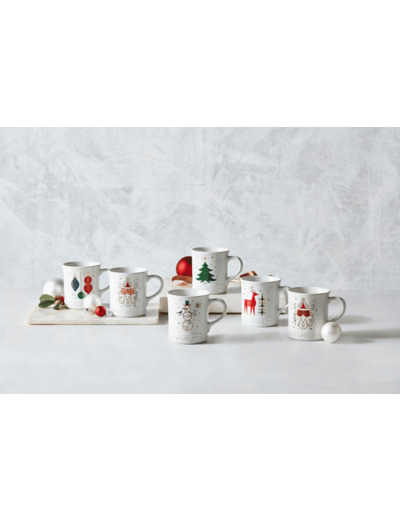 Noel Collection Stoneware Mugs