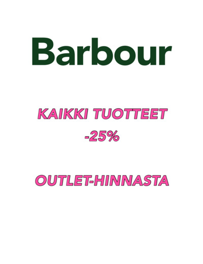 Barbour Talviale: -25% Outlet-hinnoista!