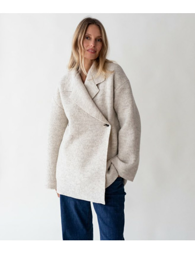 SHORT WOOL COAT BEIGE