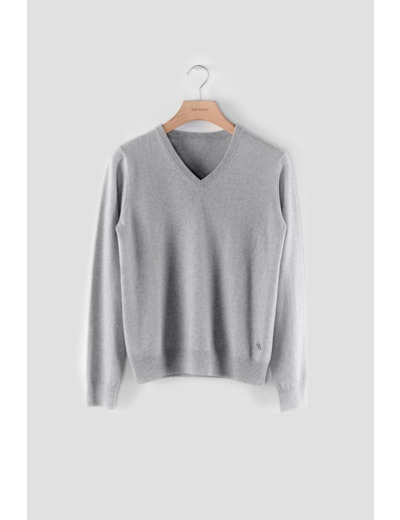 BMuir, Elle-neule V-pääntiellä, XS-XL, soft grey melange