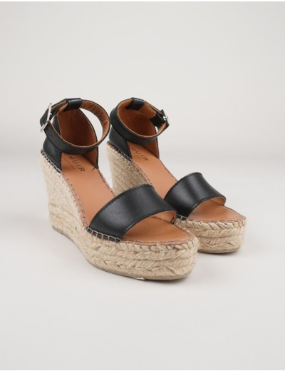 BMuir, Palma-espadrillot korkealla korolla, 36-41, musta